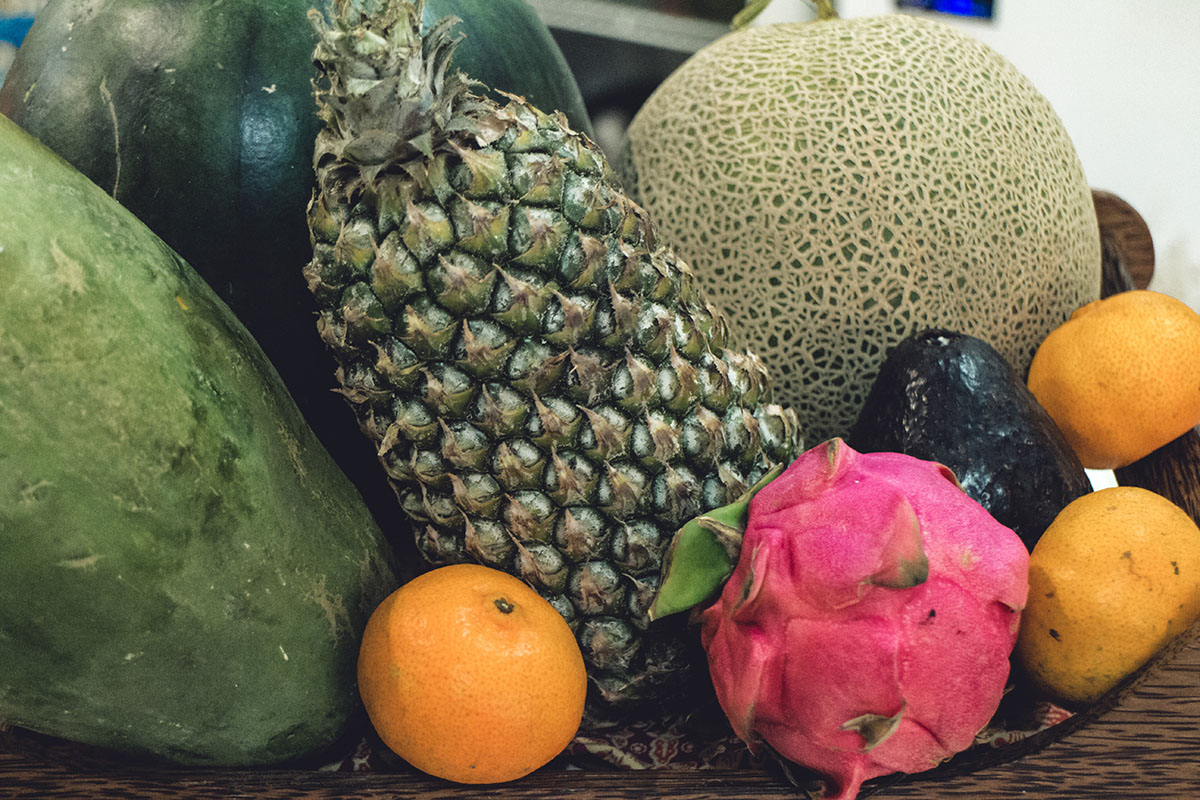 Fresh smoothies and island drinks at the Isla Indah restaurant.