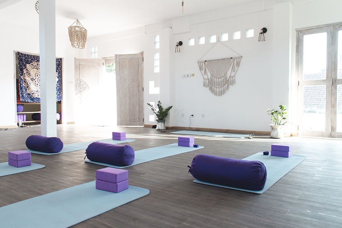 Open-air yoga shala at Isla Indah Retreat.