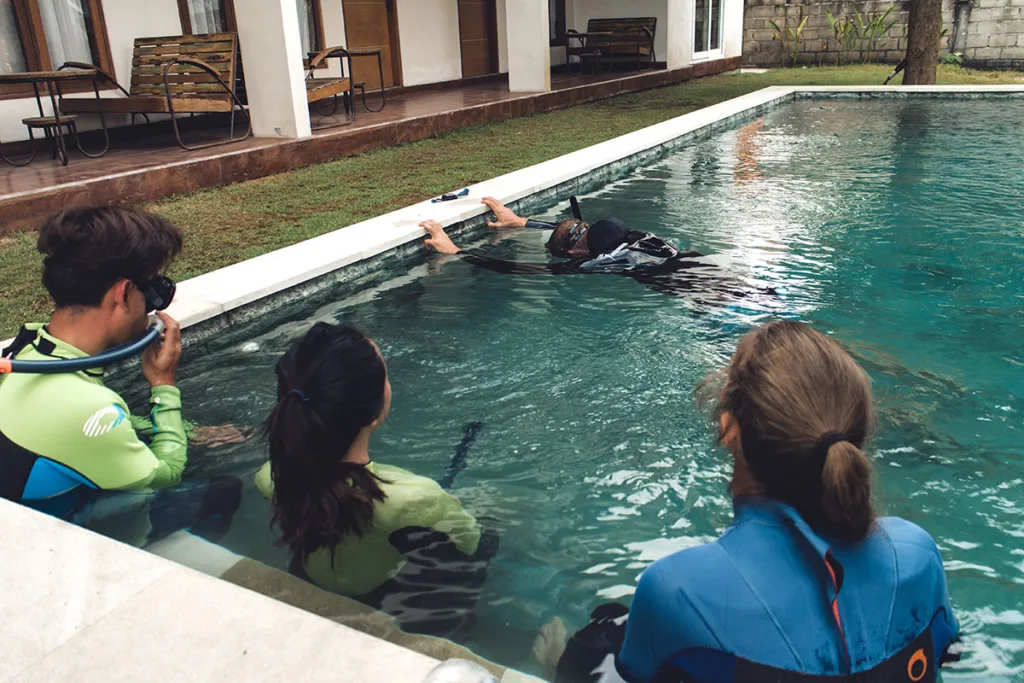 Snorkeling and ocean experience near Nusa Lembongan.